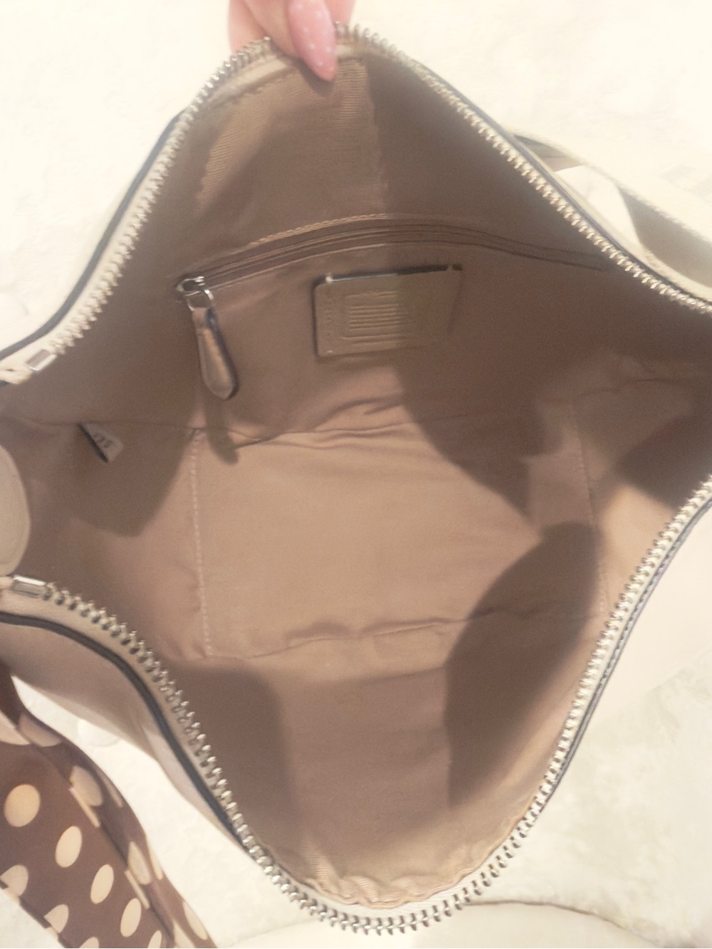 🤎 Coach Pace Chalk White Crescent Hobo Crossbody/ Shoulder Bag - Picture 8 of 16
